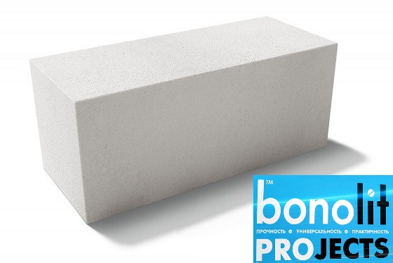 Газобетонный блок Bonolit Projects Дмитров (AeroStone) D500 B3,5 F100 600х250х375